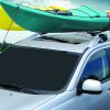 Seawing kayak carrier with kayaks on a car