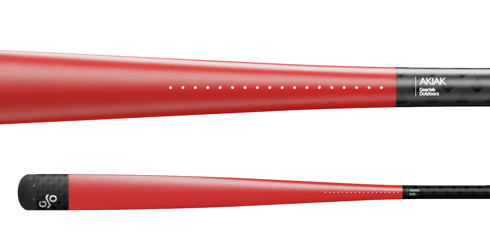 Carbon 2 pc Greenland paddle Akiak - Red